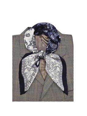 ✨Luxury Elegant Women Square Silky Soft Scarf Head Top hijab Navy Floral Paisley
